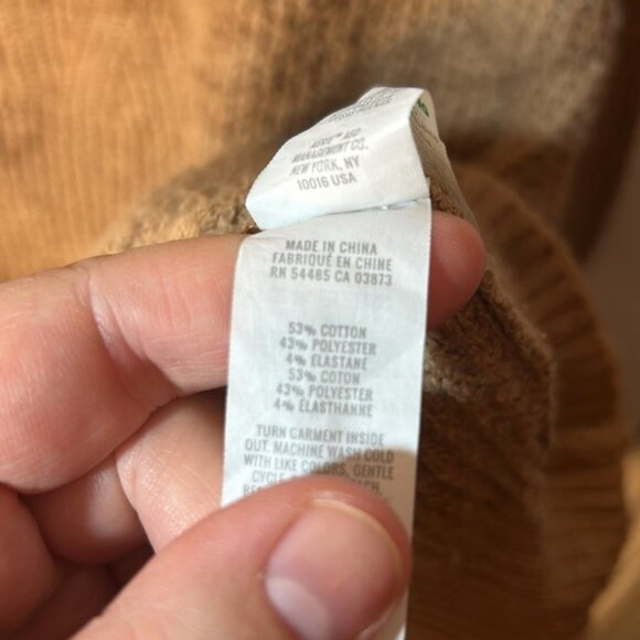 Size, small Aerie cotton polyester blend brown quarter-zip pullover sweater - Picture 6 of 9